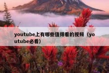youtube上有哪些值得看的视频（youtube必看）