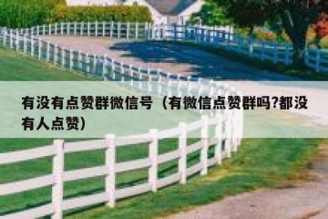 有没有点赞群微信号（有微信点赞群吗?都没有人点赞）