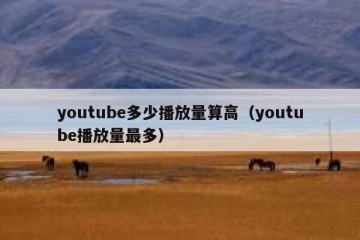 youtube多少播放量算高（youtube播放量最多）
