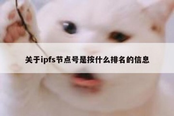 关于ipfs节点号是按什么排名的信息