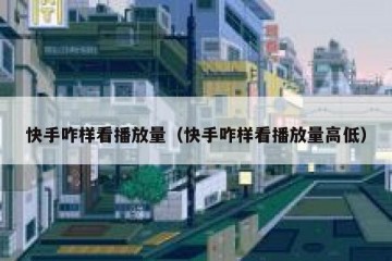 快手咋样看播放量（快手咋样看播放量高低）