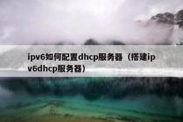 ipv6如何配置dhcp服务器（搭建ipv6dhcp服务器）
