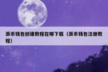 派币钱包创建教程在哪下载（派币钱包注册教程）