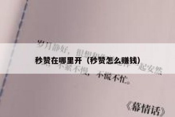 秒赞在哪里开（秒赞怎么赚钱）