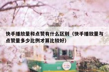 快手播放量和点赞有什么区别（快手播放量与点赞量多少比例才算比较好）