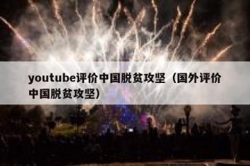 youtube评价中国脱贫攻坚（国外评价中国脱贫攻坚）