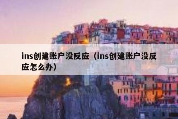 ins创建账户没反应（ins创建账户没反应怎么办）
