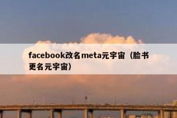 facebook改名meta元宇宙（脸书更名元宇宙）