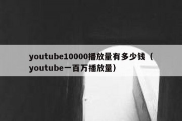 youtube10000播放量有多少钱（youtube一百万播放量）