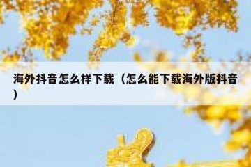 海外抖音怎么样下载（怎么能下载海外版抖音）