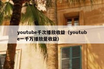 youtube千次播放收益（youtube一千万播放量收益）