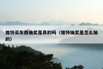 推特买东西抽奖是真的吗（推特抽奖是怎么抽的）