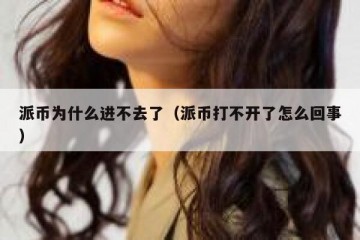 派币为什么进不去了（派币打不开了怎么回事）