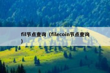 fil节点查询（filecoin节点查询）