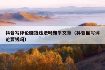 抖音写评论赚钱违法吗知乎文章（抖音里写评论要钱吗）