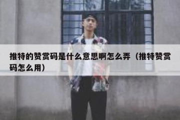 推特的赞赏码是什么意思啊怎么弄（推特赞赏码怎么用）