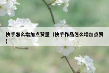 快手怎么增加点赞量（快手作品怎么增加点赞）