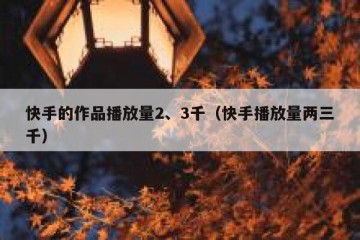 快手的作品播放量2、3千（快手播放量两三千）