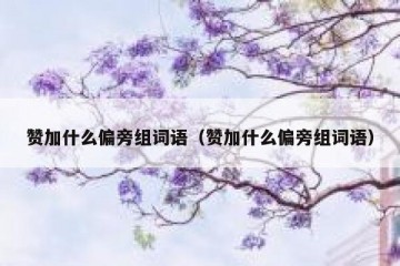 赞加什么偏旁组词语（赞加什么偏旁组词语）