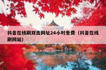 抖音在线刷双击网址24小时免费（抖音在线刷网站）