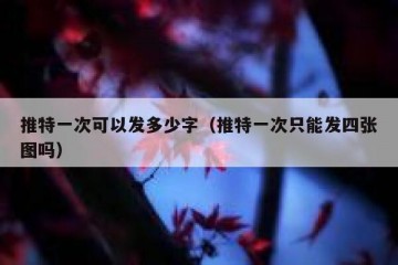 推特一次可以发多少字（推特一次只能发四张图吗）