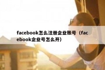 facebook怎么注册企业账号（facebook企业号怎么开）
