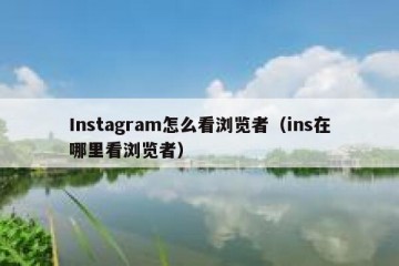 Instagram怎么看浏览者（ins在哪里看浏览者）