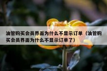 油管购买会员界面为什么不显示订单（油管购买会员界面为什么不显示订单了）