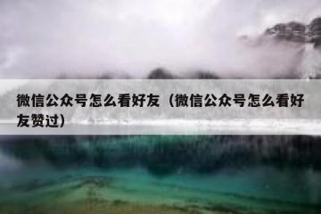 微信公众号怎么看好友（微信公众号怎么看好友赞过）