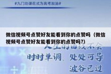 微信视频号点赞好友能看到你的点赞吗（微信视频号点赞好友能看到你的点赞吗?）