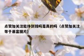 点赞加关注能挣到钱吗是真的吗（点赞加关注等于暴富图片）