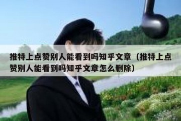 推特上点赞别人能看到吗知乎文章（推特上点赞别人能看到吗知乎文章怎么删除）