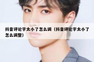 抖音评论字太小了怎么调（抖音评论字太小了怎么调整）