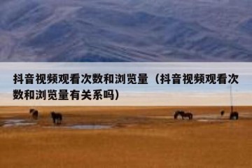 抖音视频观看次数和浏览量（抖音视频观看次数和浏览量有关系吗）