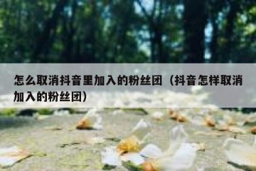 怎么取消抖音里加入的粉丝团（抖音怎样取消加入的粉丝团）