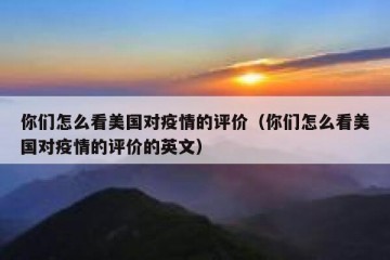 你们怎么看美国对疫情的评价（你们怎么看美国对疫情的评价的英文）