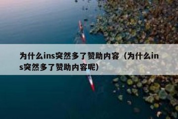 为什么ins突然多了赞助内容（为什么ins突然多了赞助内容呢）