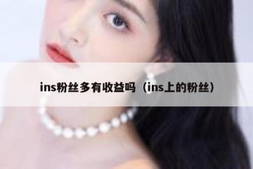 ins粉丝多有收益吗（ins上的粉丝）