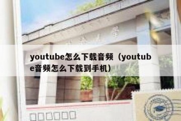 youtube怎么下载音频（youtube音频怎么下载到手机）