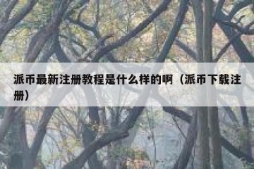 派币最新注册教程是什么样的啊（派币下载注册）