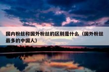 国内粉丝和国外粉丝的区别是什么（国外粉丝最多的中国人）