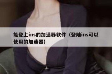 能登上ins的加速器软件（登陆ins可以使用的加速器）