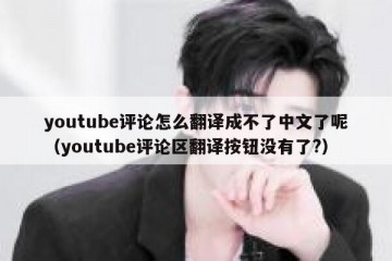 youtube评论怎么翻译成不了中文了呢（youtube评论区翻译按钮没有了?）