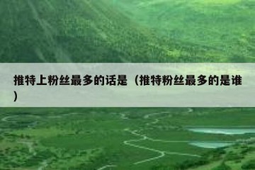 推特上粉丝最多的话是（推特粉丝最多的是谁）