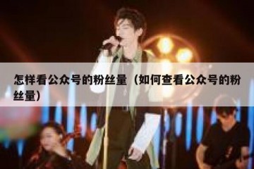怎样看公众号的粉丝量（如何查看公众号的粉丝量）