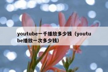 youtube一千播放多少钱（youtube播放一次多少钱）