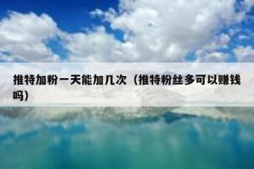 推特加粉一天能加几次（推特粉丝多可以赚钱吗）