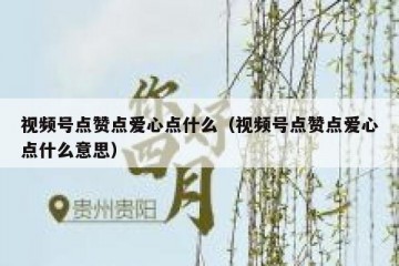 视频号点赞点爱心点什么（视频号点赞点爱心点什么意思）