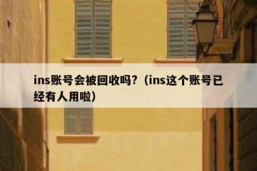 ins账号会被回收吗?（ins这个账号已经有人用啦）