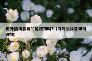 海外版抖音真的能赚钱吗?（海外版抖音如何赚钱）